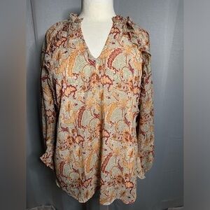 Entro Puff Sleeve Print Blouse Size‎ Small